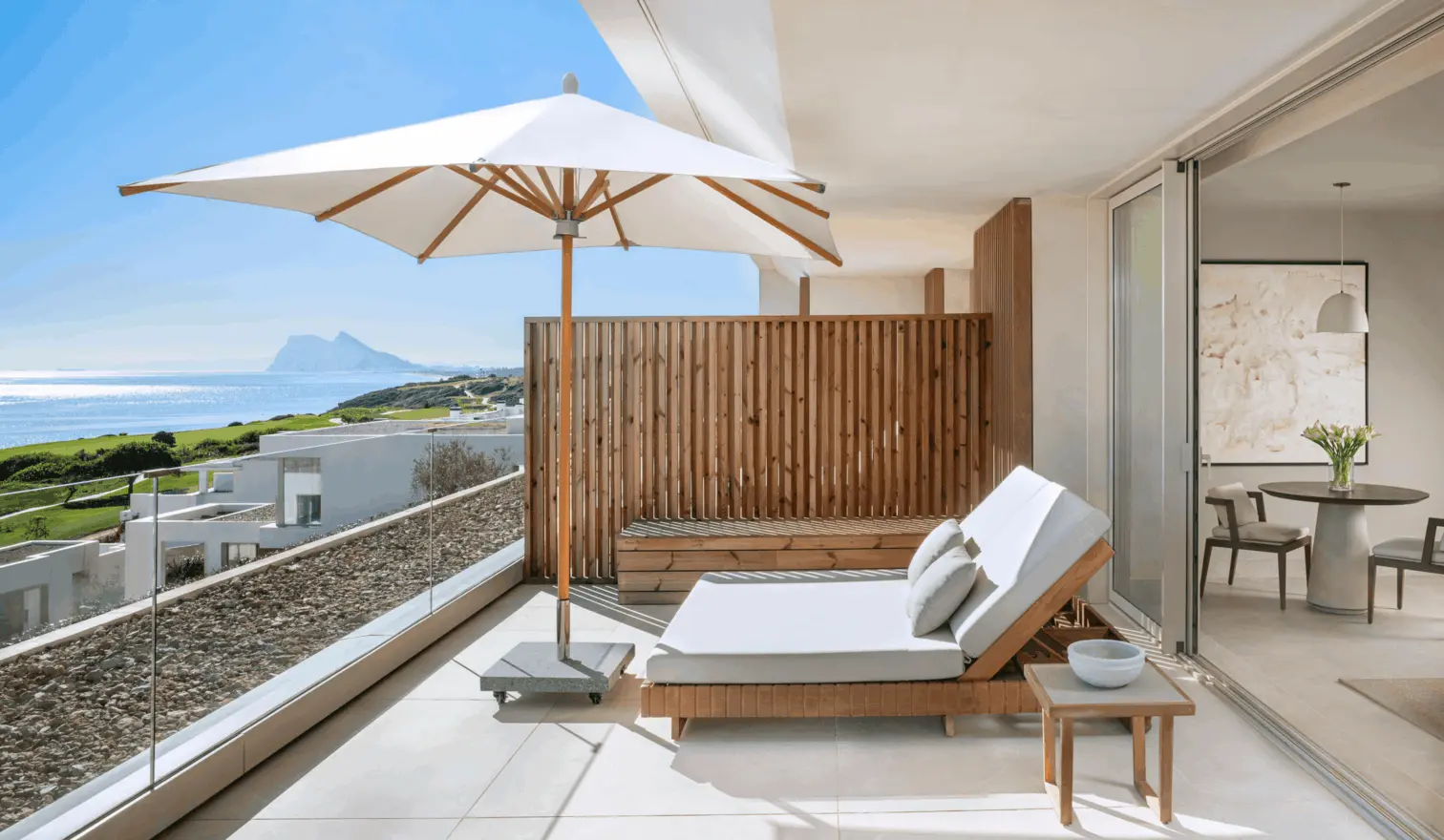 Private sea-view terrace at Fairmont Residences La Hacienda