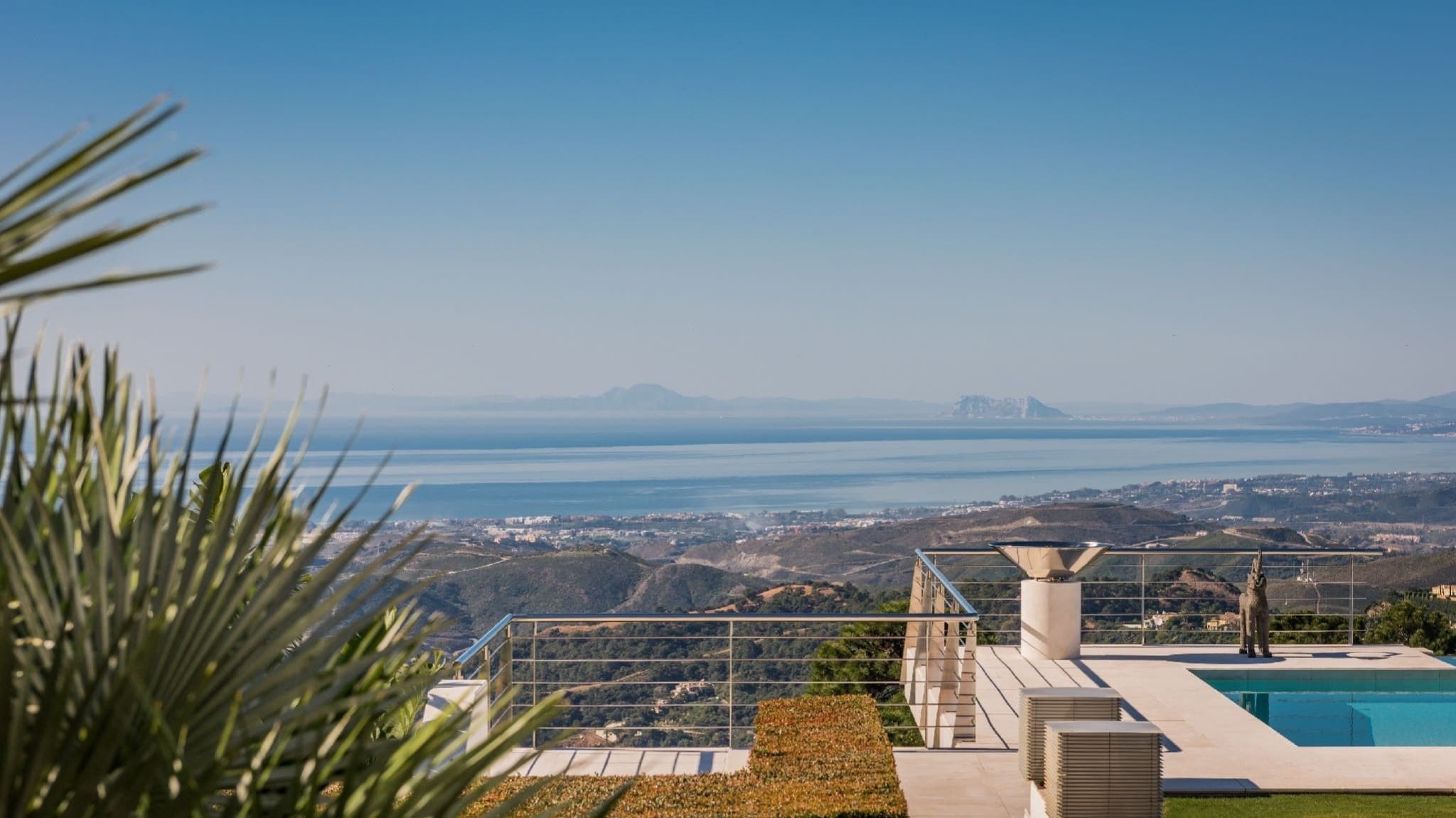 Panoramic Mediterranean view towards Gibraltar and North Africa