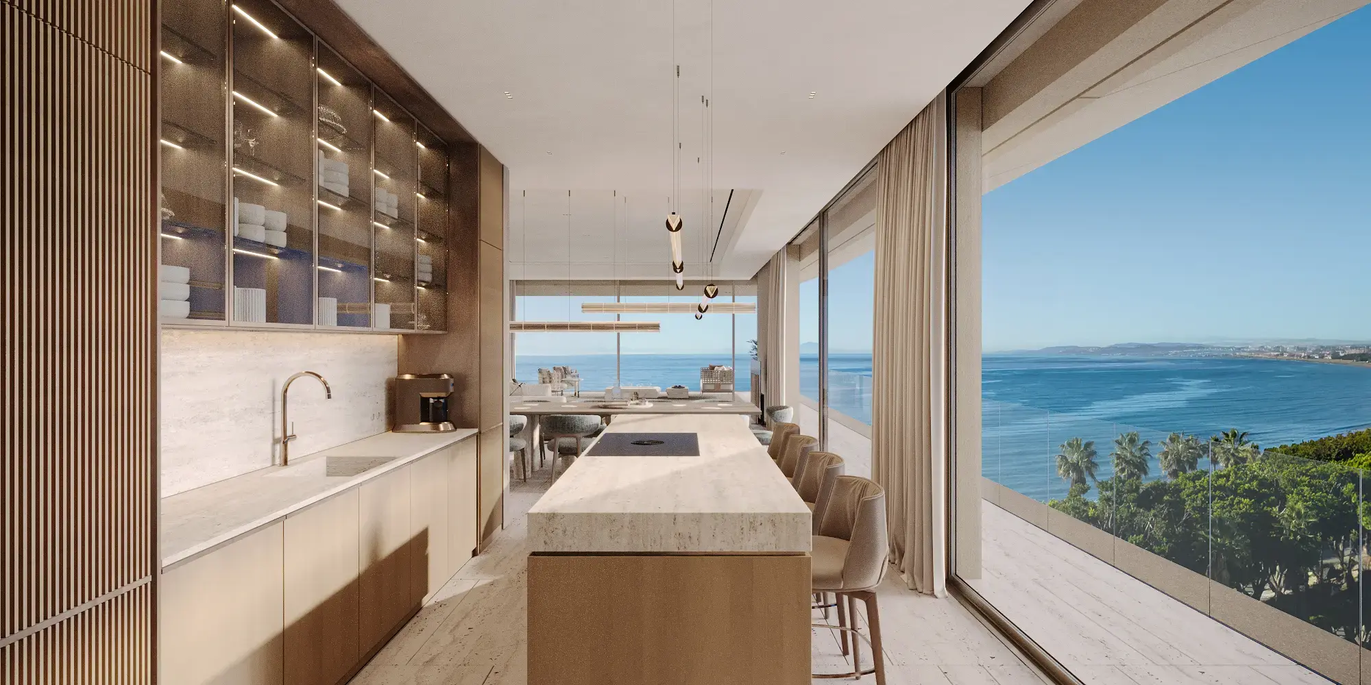 Bespoke Tyrian residence kitchen and dining area