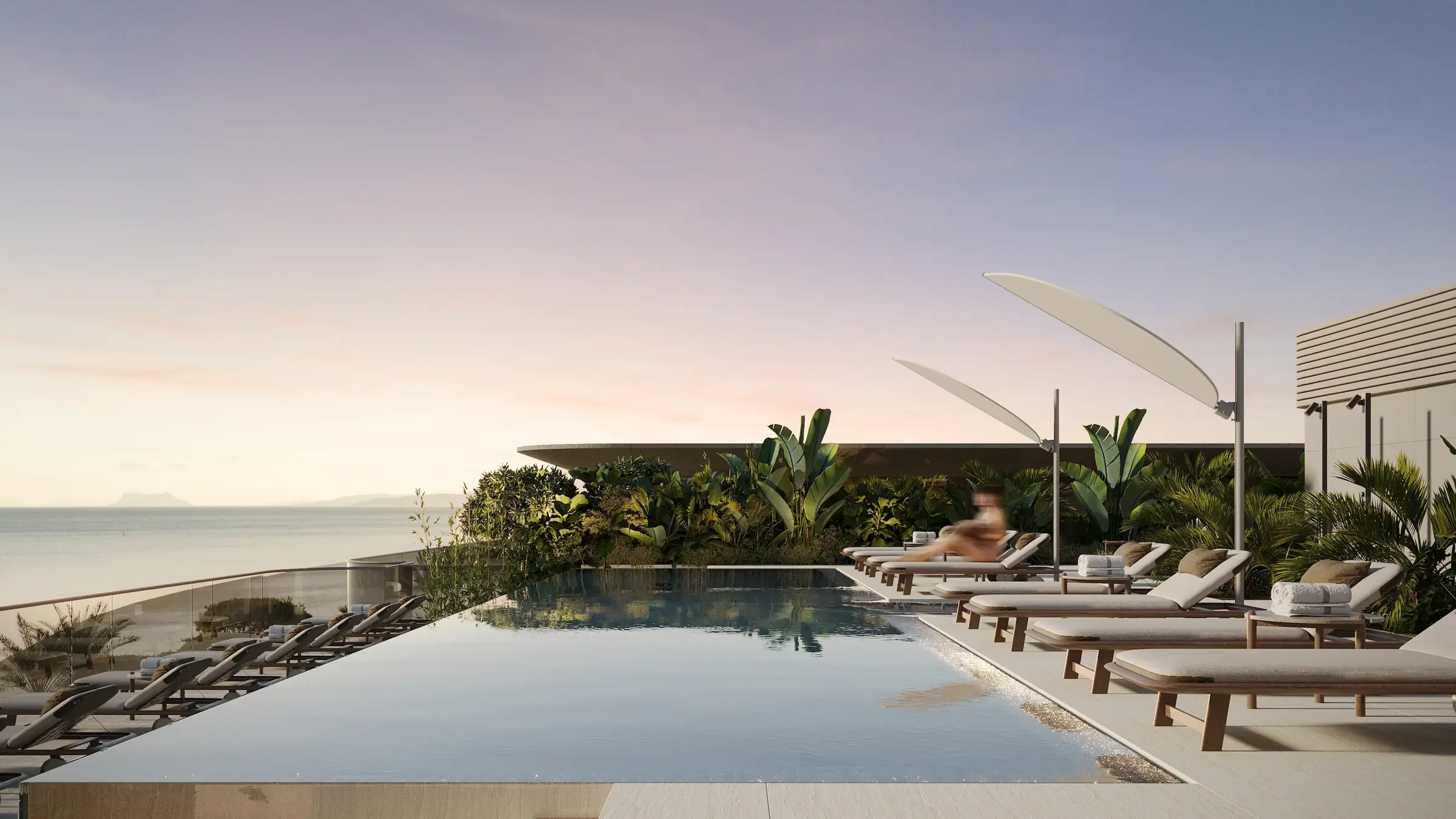 Tyrian penthouse terrace overlooking the Mediterranean